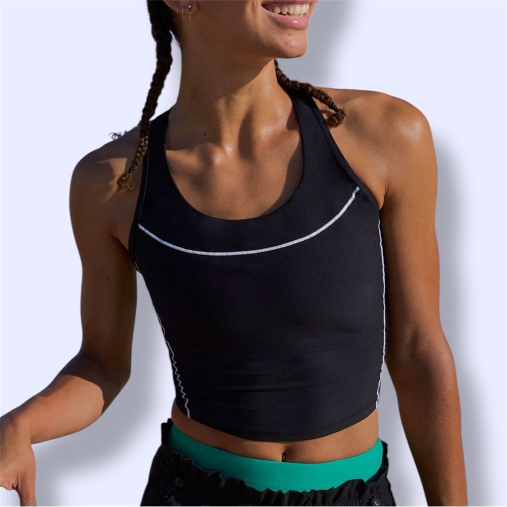 Athleta Black and White Interval Tank